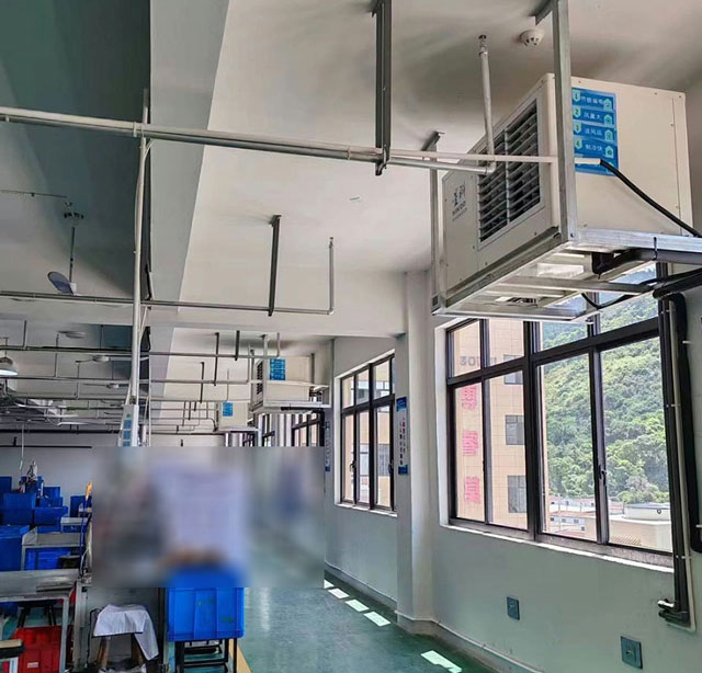 大型车间降温，安装蒸发冷省电空调-卧式轴流款