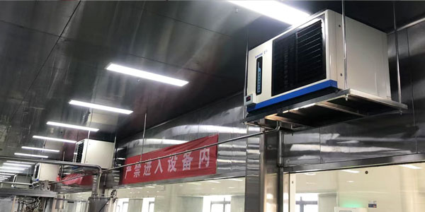 食品加工车间，安装蒸发冷省电空调-卧式轴流机组